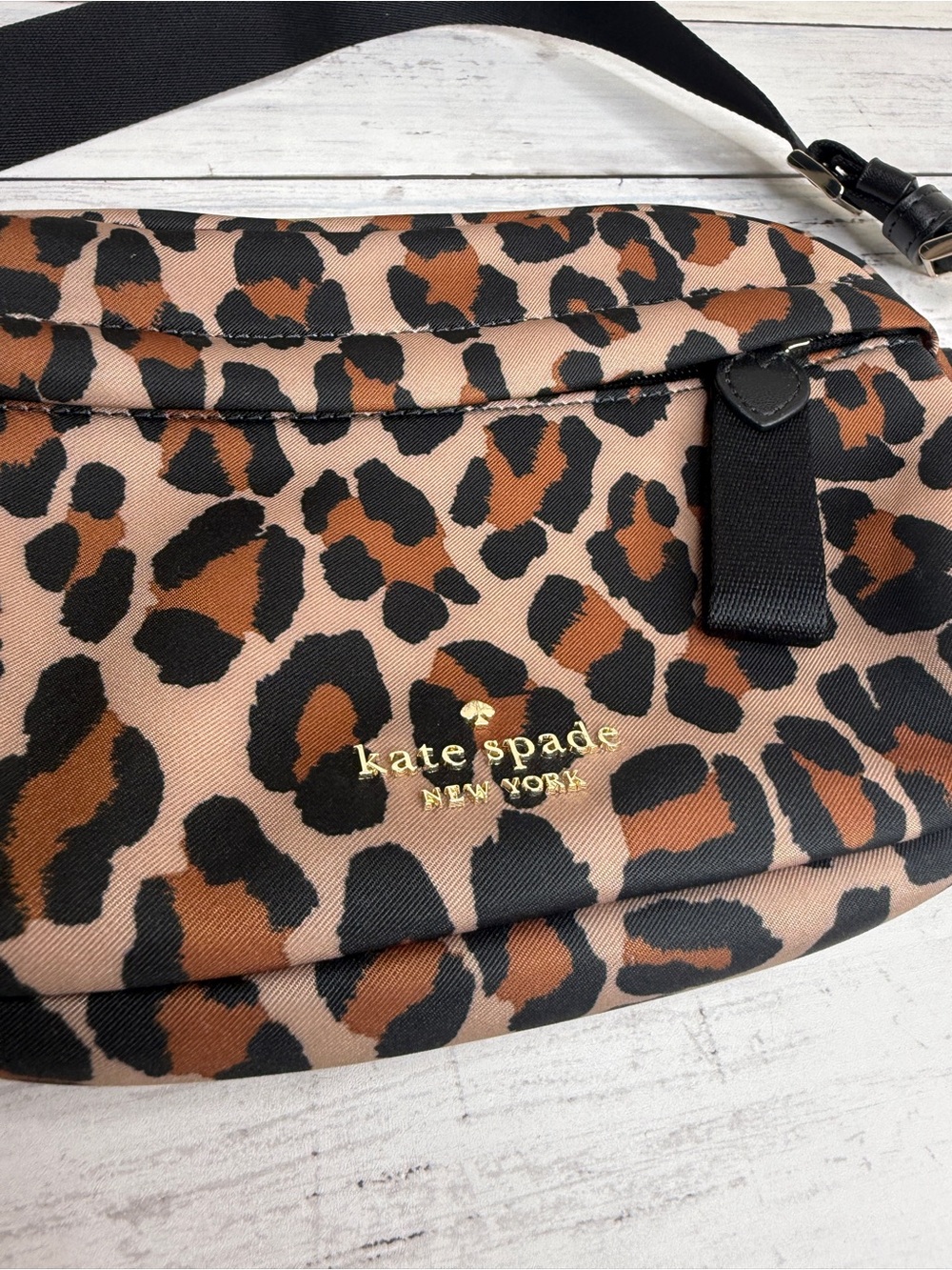 kate spade Leopard Print Crossbody Belt Bag - Brown/Black/Tan - Picture 2 of 3